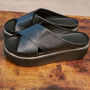 Black platform sandals size 8